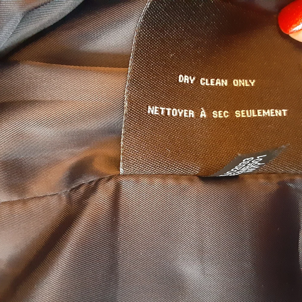 Cole Haan Navy Trench Coat with Asymmetrical Zipper - Picture 9 of 12